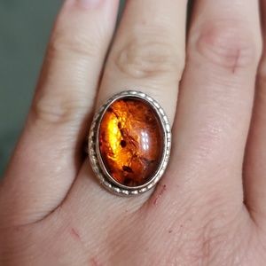 Sterling Silver Amber ring